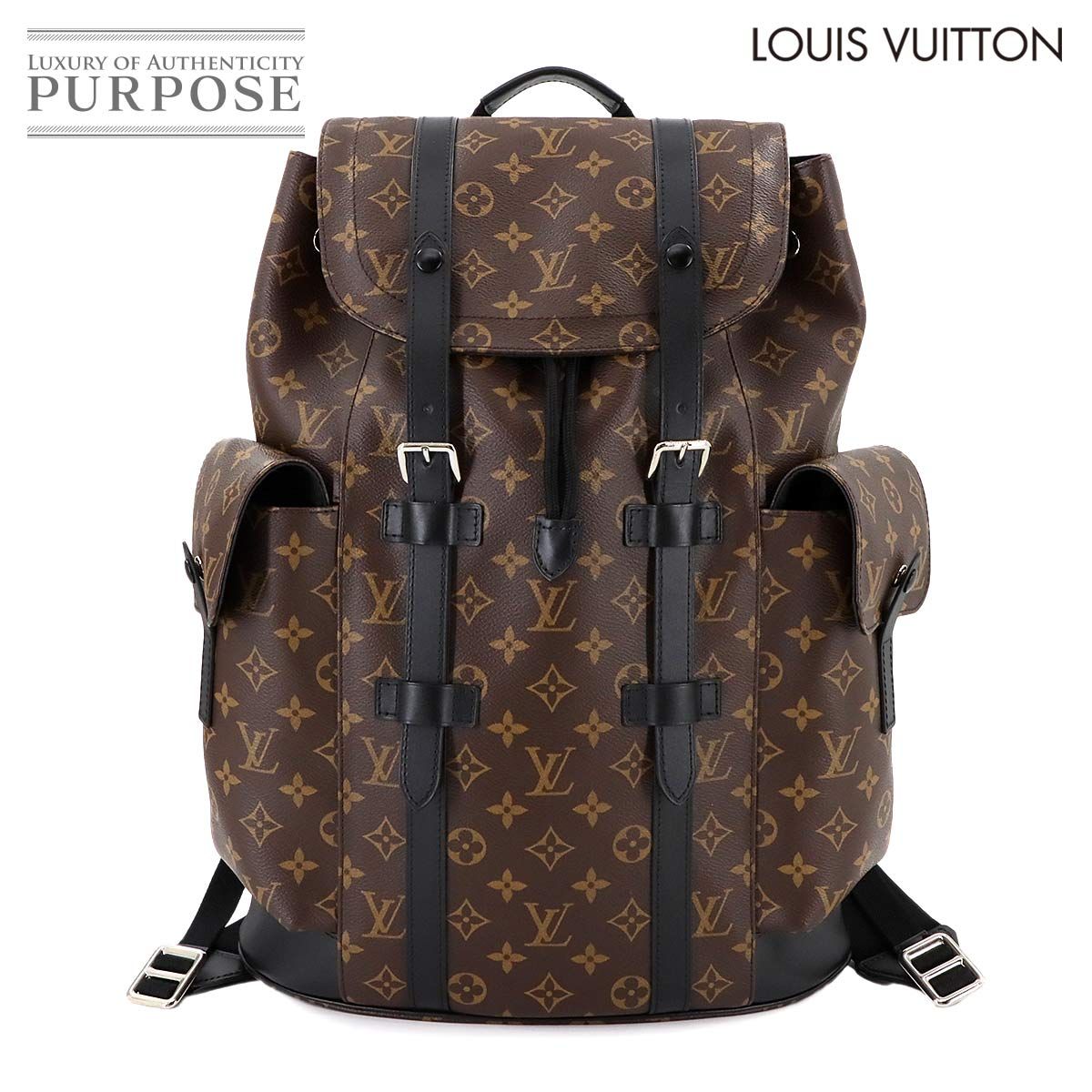 ルイ ヴィトン LOUIS VUITTON モノグラム マカサー クリストファー MM バックパック リュックサック ブラウン ブラック 90279247