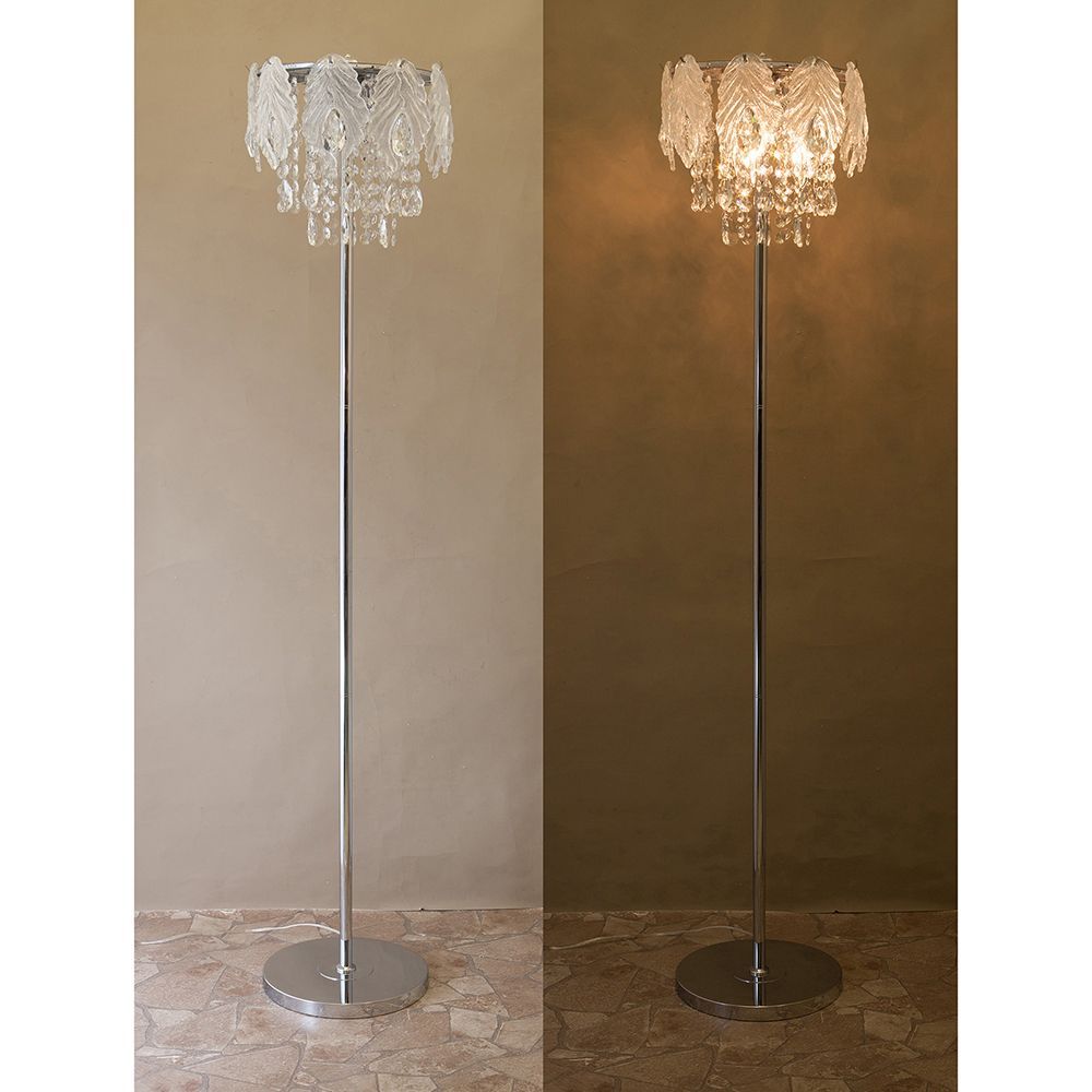 クリスタルフロアランプ LEAH リア 3灯 シャンデリア スタンドライト LED対応 電球付き 2703