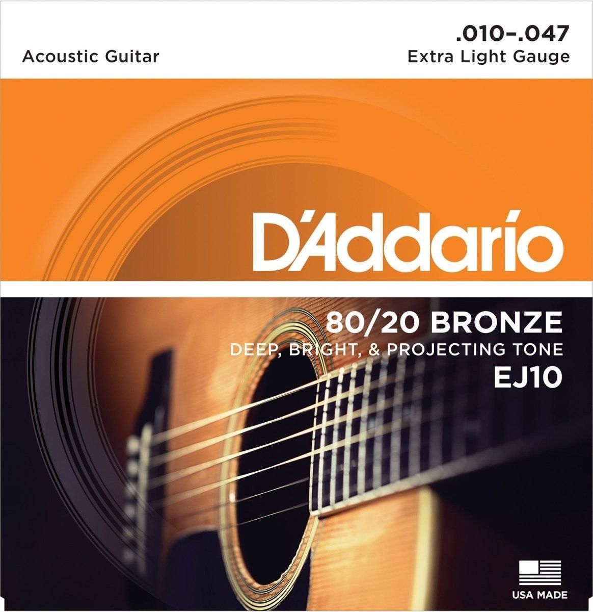 ダダリオ アコースティックギター弦.010-.047 EJ10-0