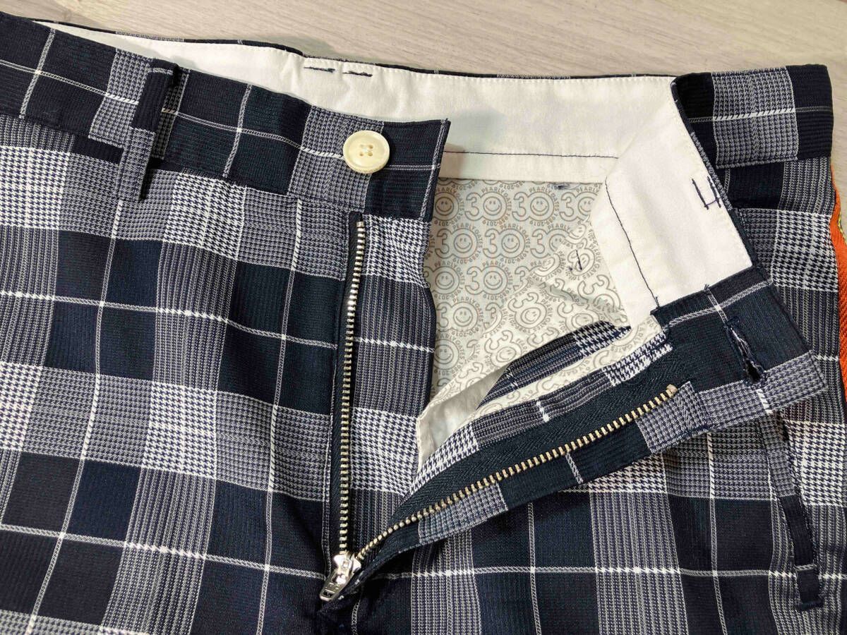 PEARLY GATES ゴルフパンツ サイズ4 紺系チェック柄 パーリーゲイツ