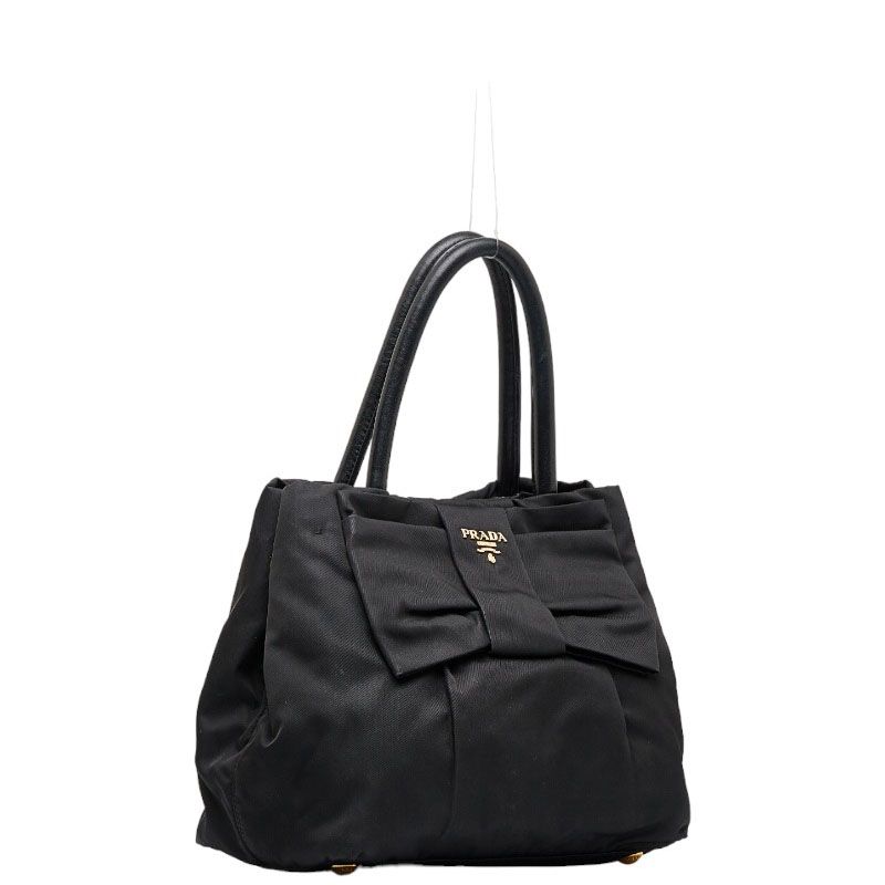 プラダ ナッパ フィオッコ リボン ゴールド金具 ハンドバッグ  