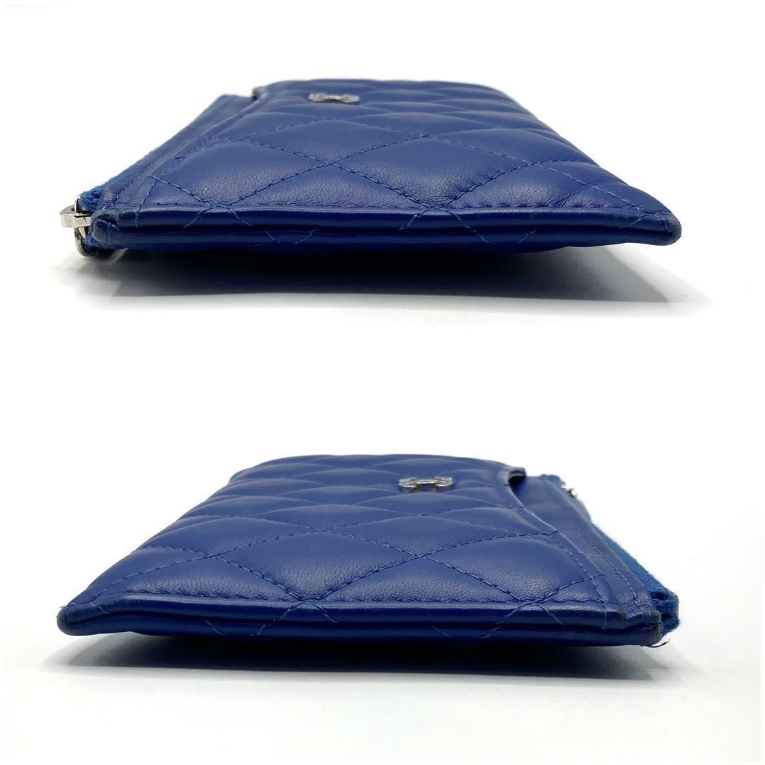 美品✨ シャネル ココマーク マトラッセ スリムウォレット ブルー