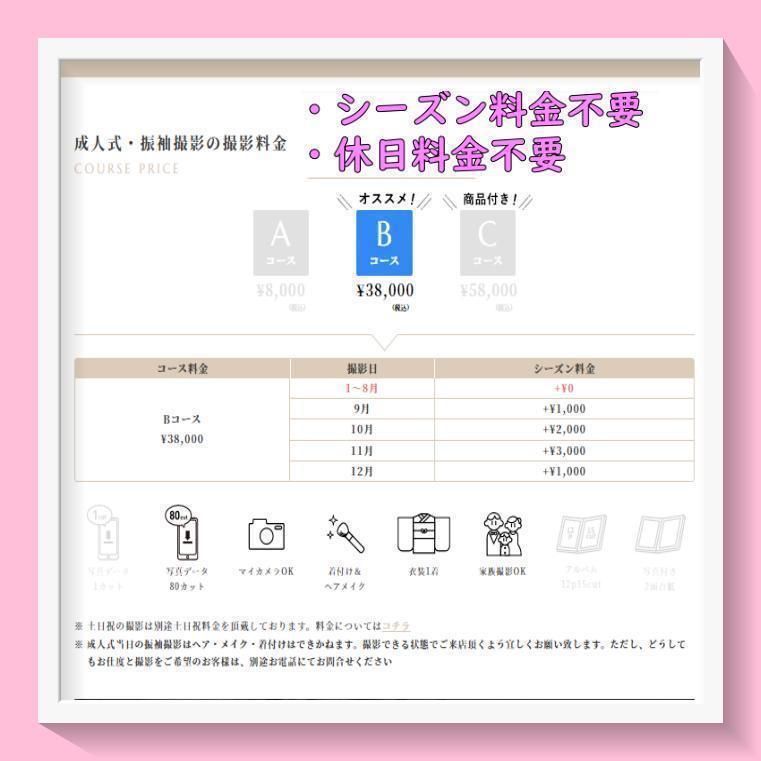 撮影券発送】スタジオアーク 撮影利用券 Bコース80カット＋豪華