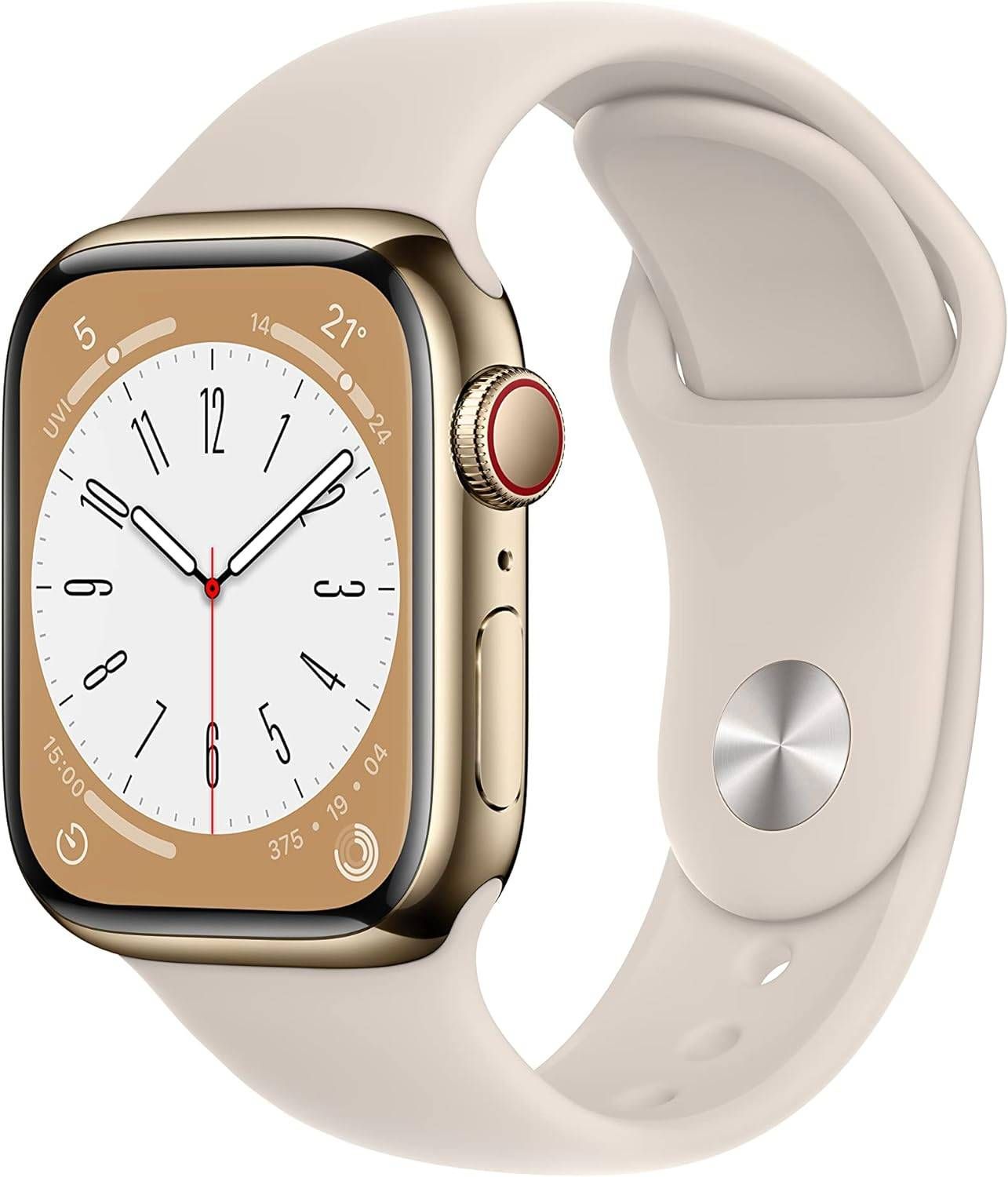 Apple Watch 8 41mm GPS+Cellular MNJC3J/A ゴールドステンレススチールケース スターライトスポーツバンド アップルウォッチ R2404-248
