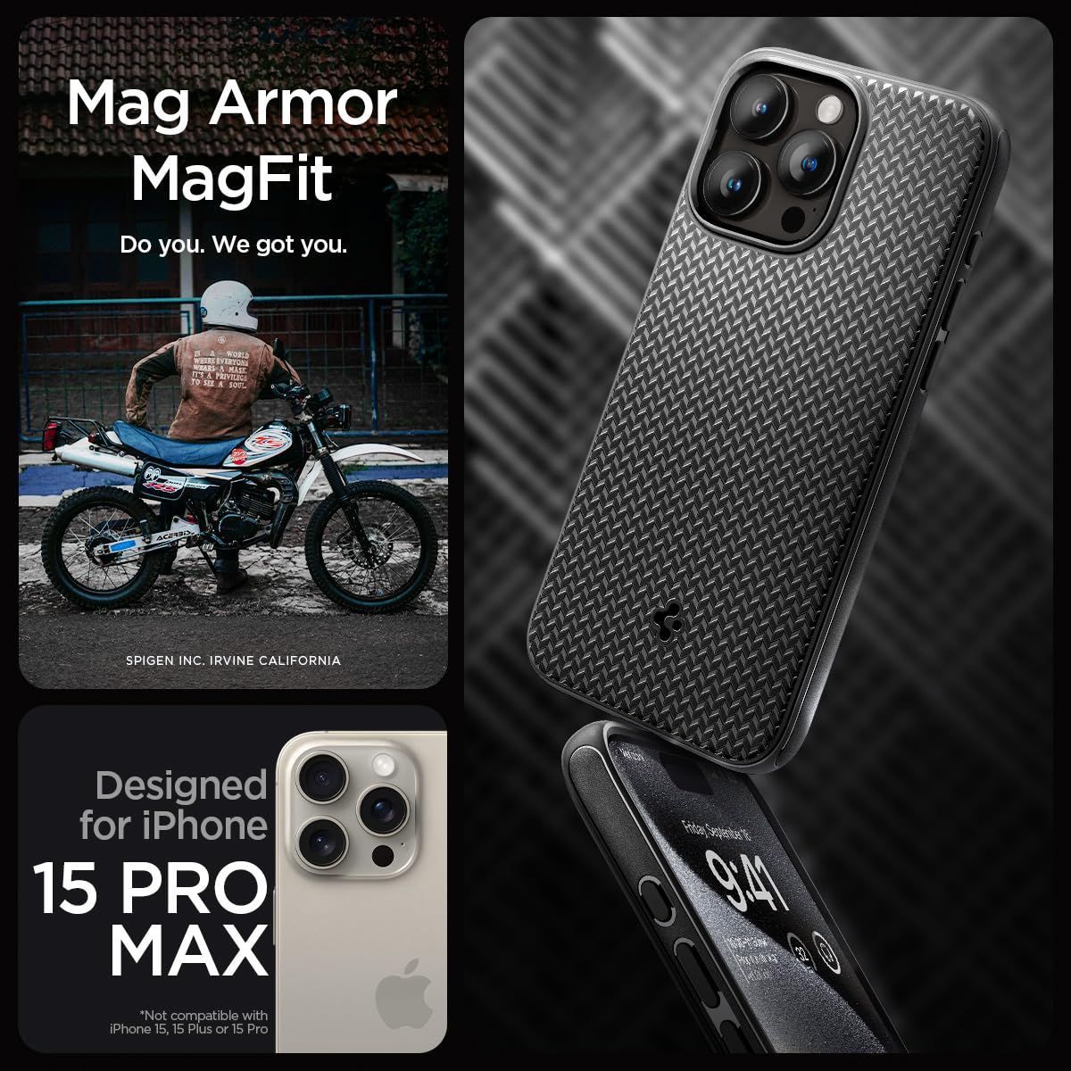 Spigen iPhone 15 Pro Max ケース Magsafe対応 米軍MIL規格 マグ