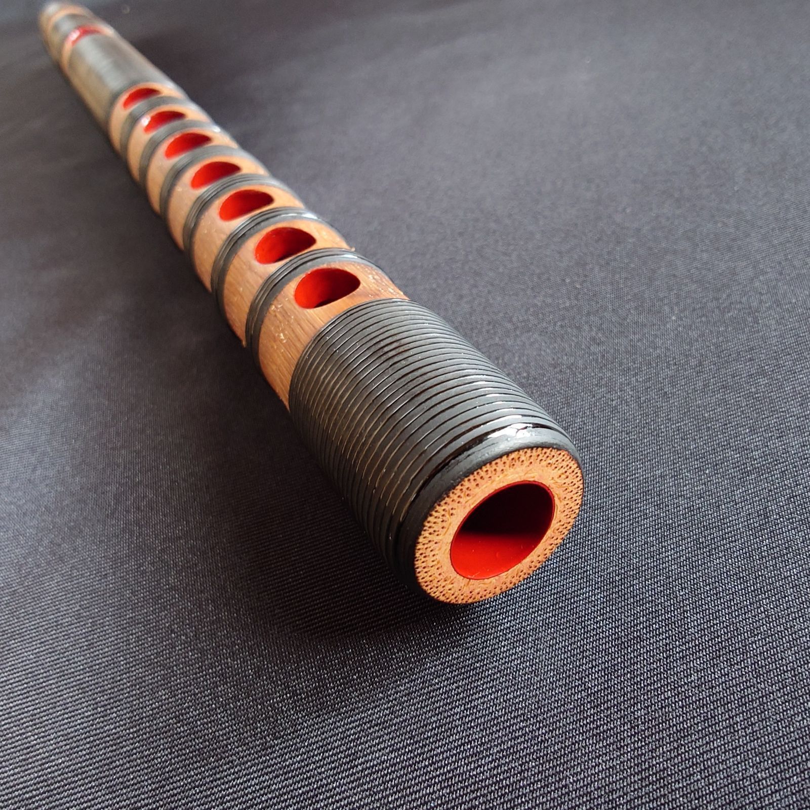 雅楽　龍笛　本管　煤竹　藤巻　(極太管) 雅楽 龍笛 本管 煤竹 藤巻 (極太管) 吹物 龍笛 煤竹製 龍笛 煤竹・籐巻