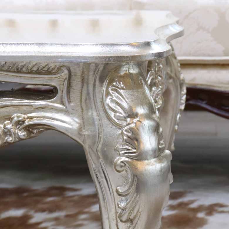 イタリア リビングテーブル シルバー 84cm 完成品 猫脚 イタリア リビングテーブル シルバー 84cm 完成品 猫脚 - メルカリ