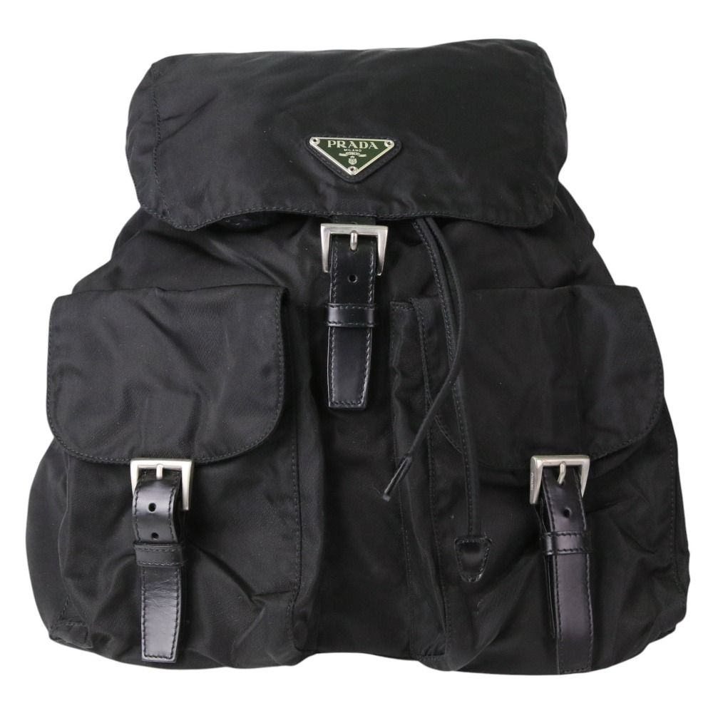 PRADA プラダ テスート ナイロン 巾着 リュックサック B2811 ブラック レディース 古着