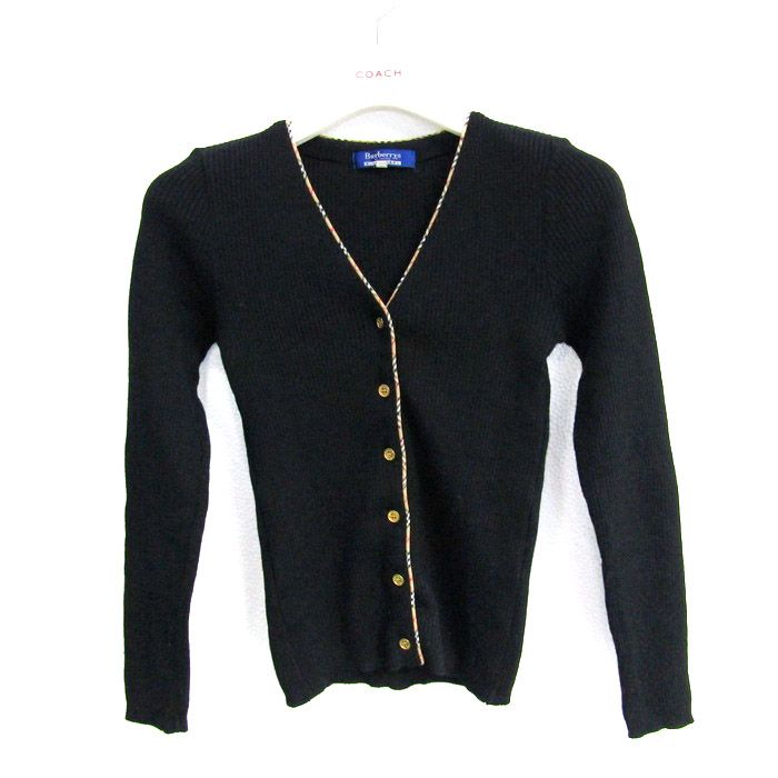 『BURBERRY BLACK LABEL』Vネックカーディガン／羽織／刺繍ロゴ BURBERRY BLACK LABEL バーバリーブラックレーベル ニット