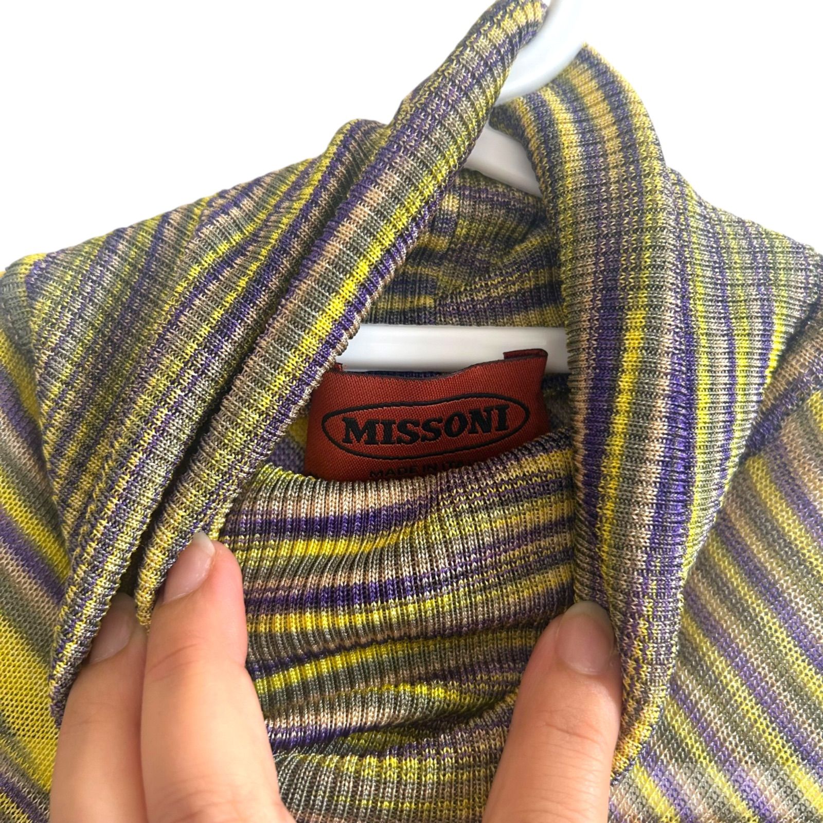 Z1408 MISSONI ミッソーニ ノースリーブニット 薄手 グリーン