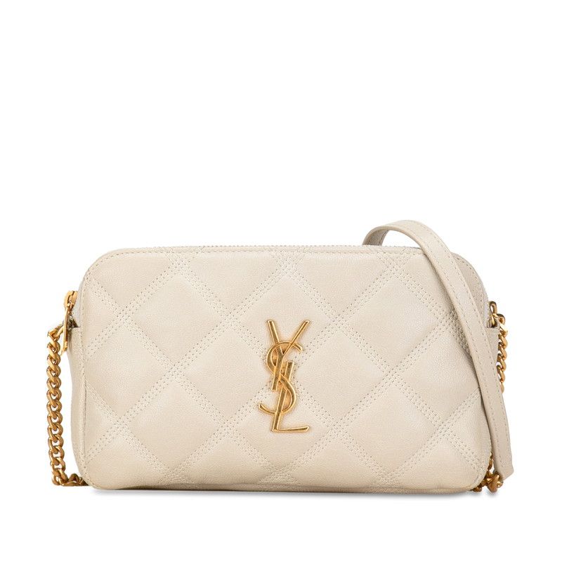 Saint Laurent ベッキー ダブルジップ チェーンショルダーバッグ サンローランベッキーダブルジップ チェーン 黒 ゴールド金具