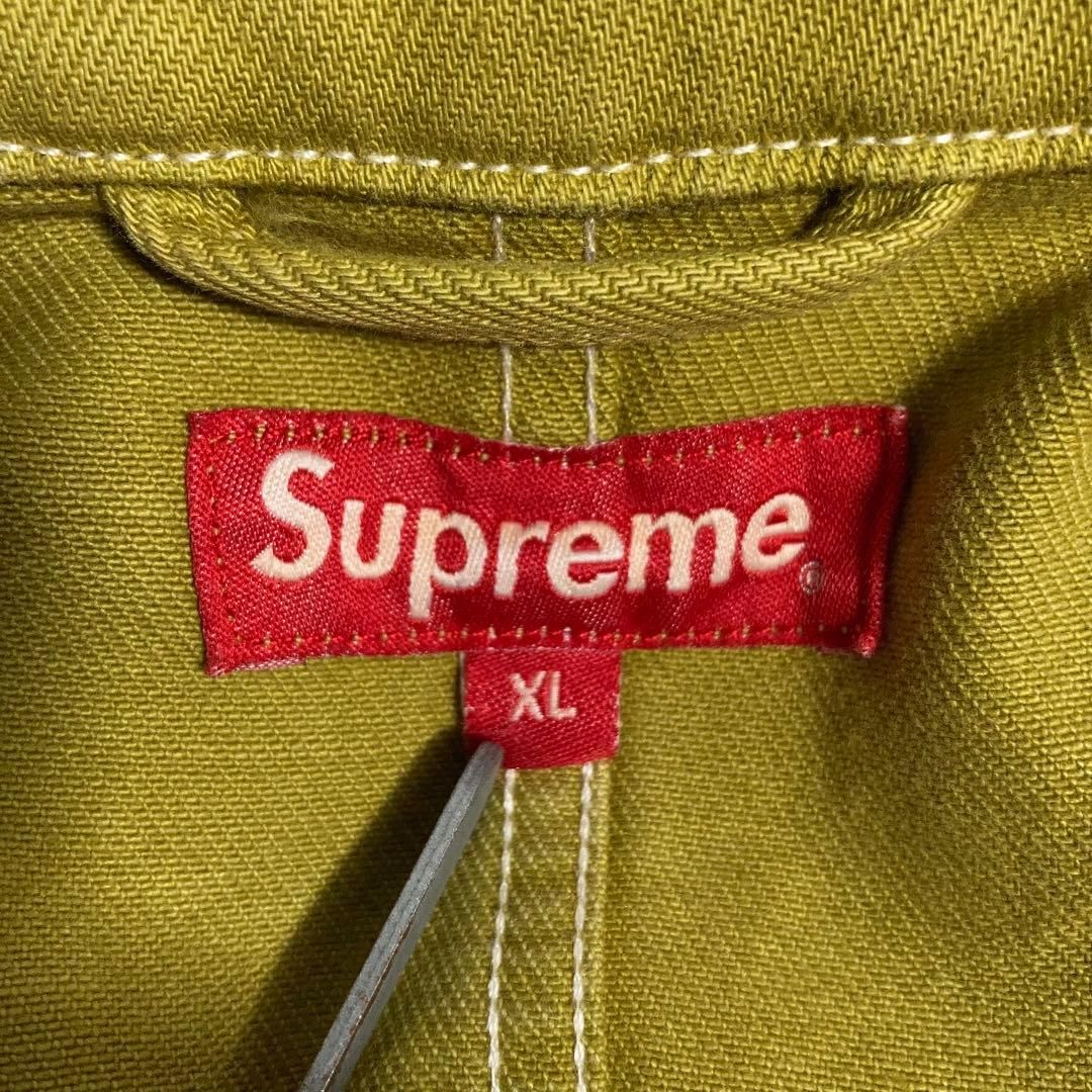 【美品】SUPREME カバーオール ジャケット 刺繍ロゴ 総柄 XL. SUPREME カバーオール ジャケット 刺繍ロゴ 総柄 XL