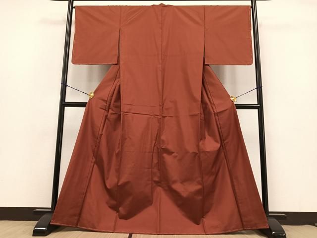 平和屋着物○極上 紬 訪問着 横段文 ゑり善扱い ロング丈