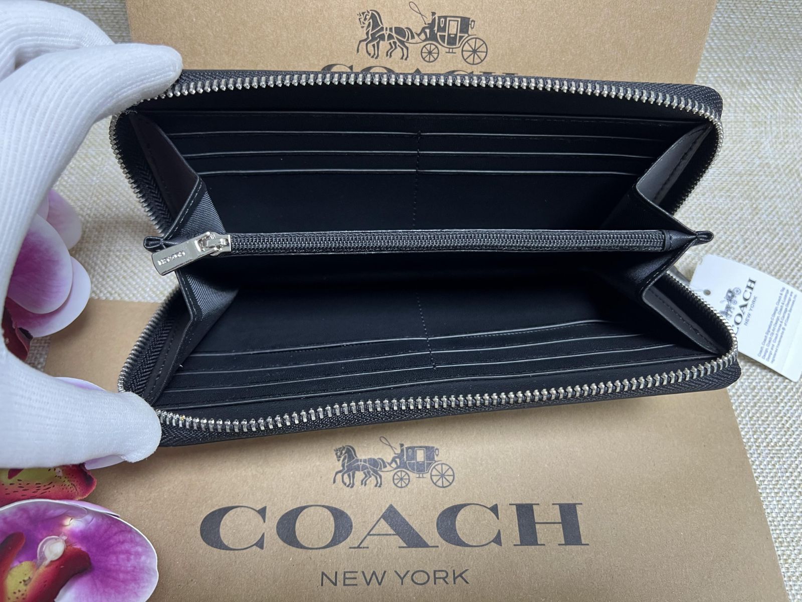 レトロマッチラベル 北欧デザイン 鳥 147 coach コーチ 長財布