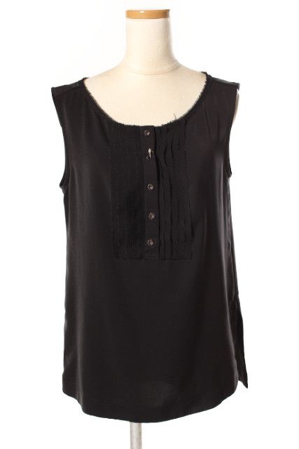 フォクシーニューヨーク FOXEY NEW YORK カットソー パウダーボックスブラウス ノースリーブ 38 黒 ブラック 31665 ako0528 PN
