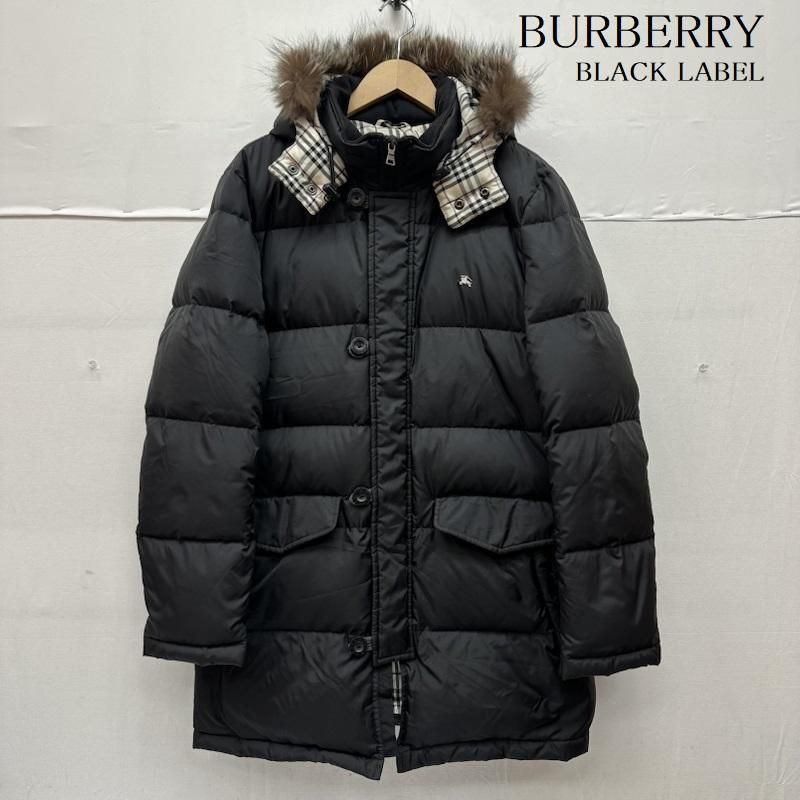 BURBERRY BLACK LABER ダウンジャケット ブラックレーベルバーバリーダウンメンズM ブラック黒 - メルカリ
