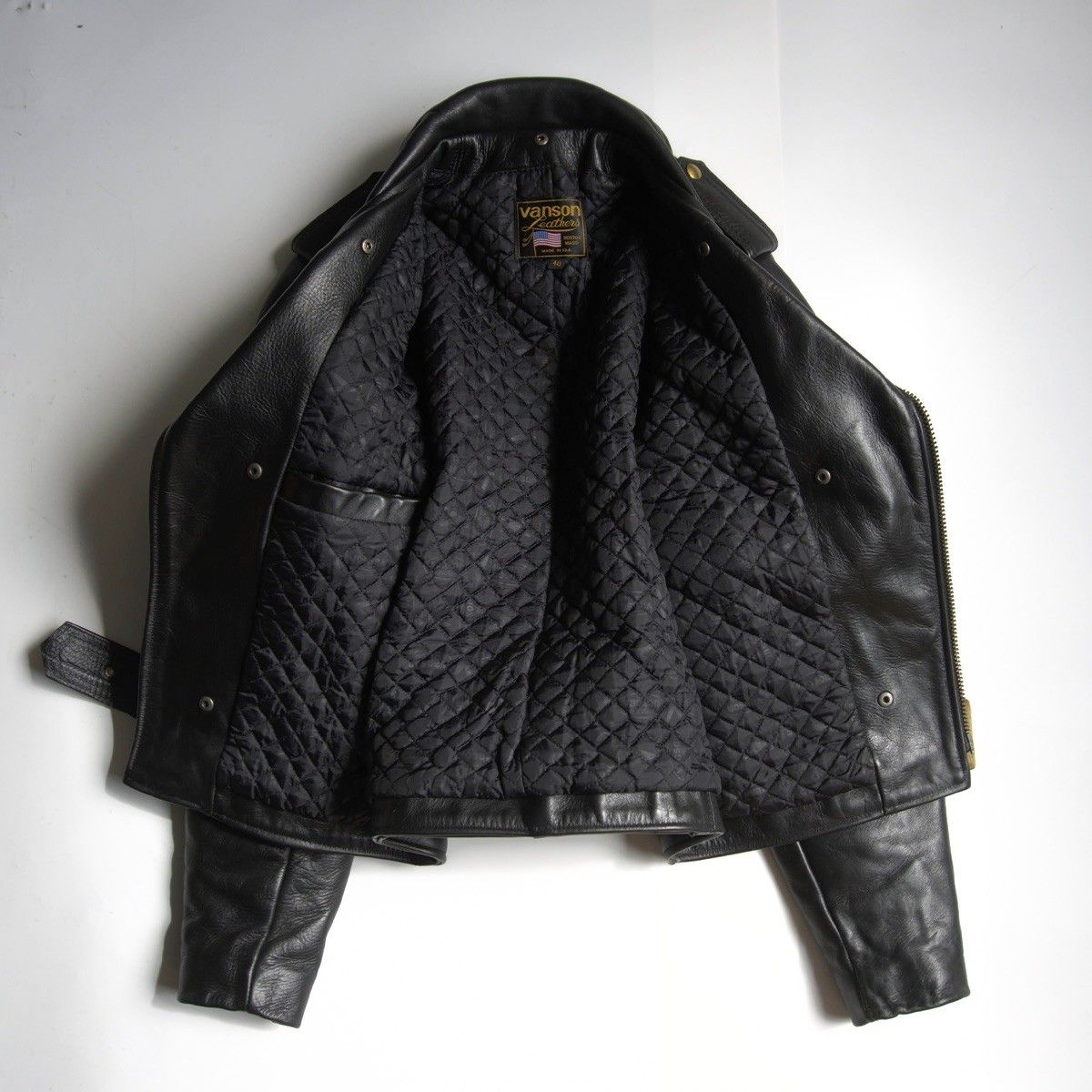 美品】 VANSON 【C2 ダブルライダース ジャケット】40 レザー USA製  