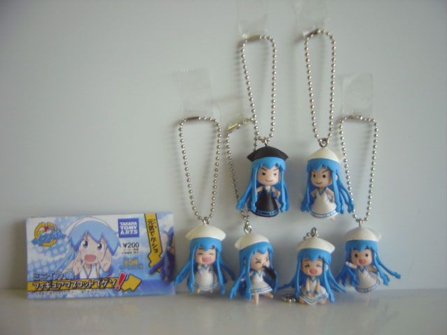 ♯Iul19DZイカ娘ミニイカ娘フィギュアマスコットでゲソS入全6種