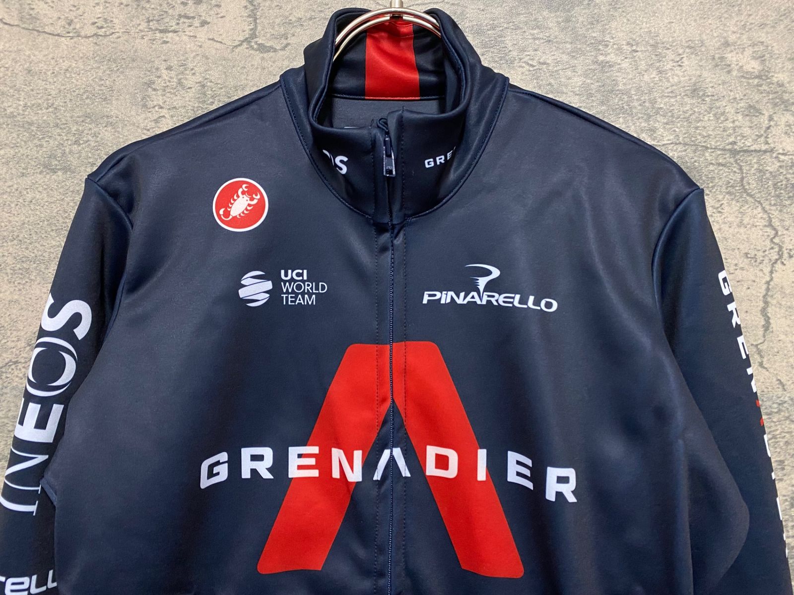 最高 IW946 カステリ CASTELLI 長袖 裏起毛 サイクルジャージ L ineos