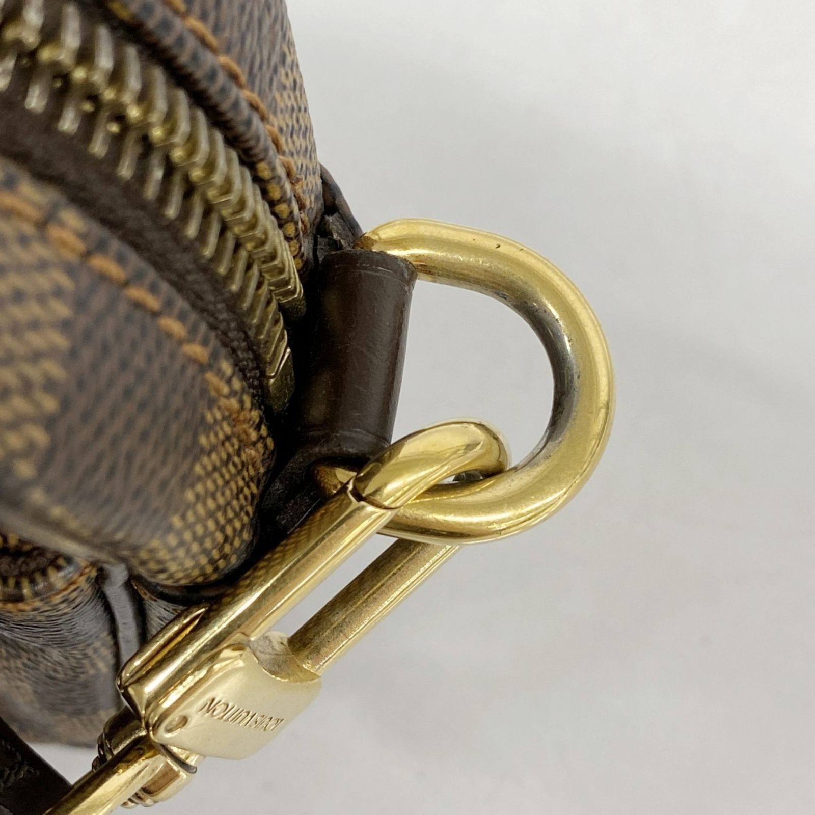 希少】ルイヴィトン ダミエ セカンドバッグ ポーチ ビエ マカオ エベヌ