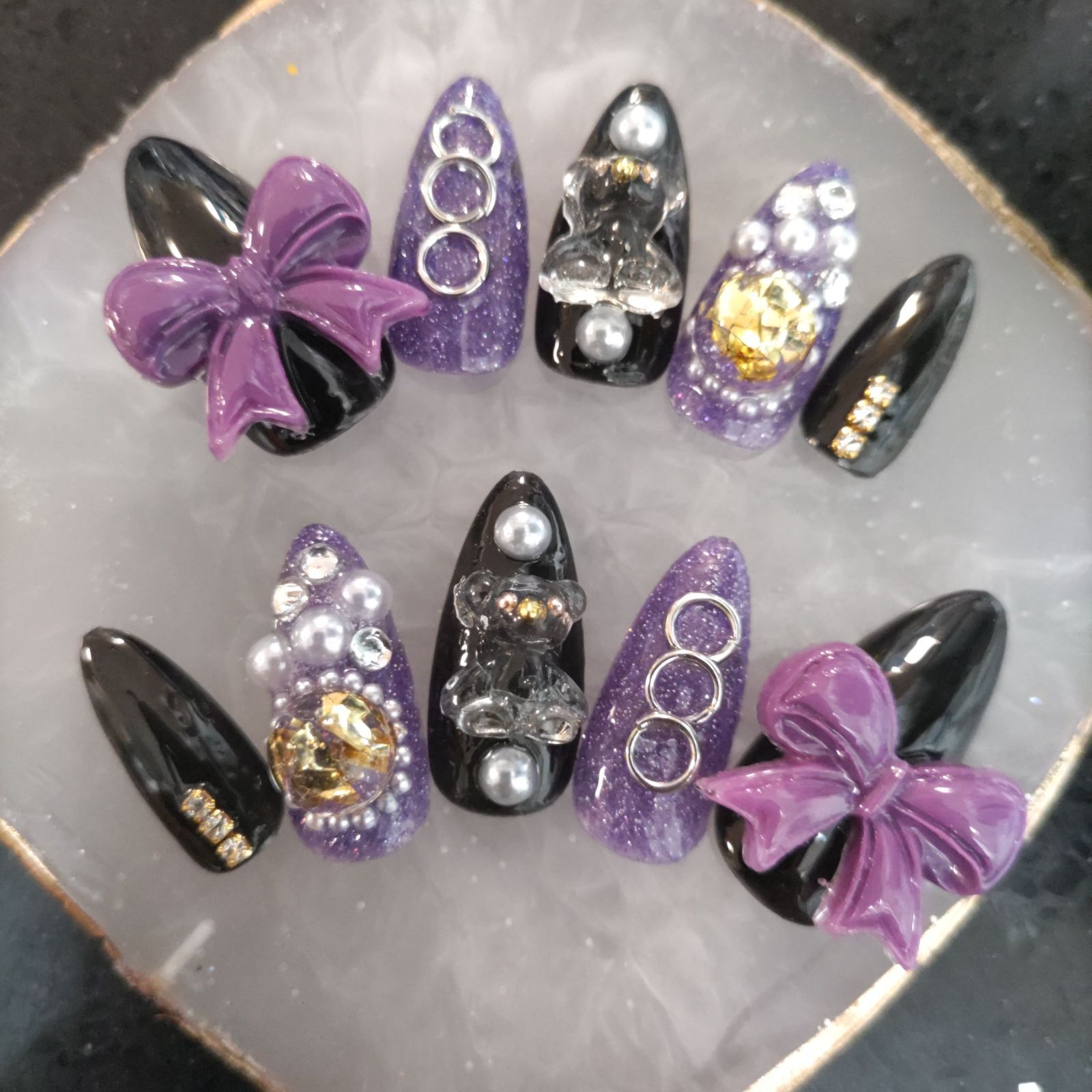 サイズオーダーネイルチップ No.10 地雷系 量産系 綺麗系 ゆめかわ系