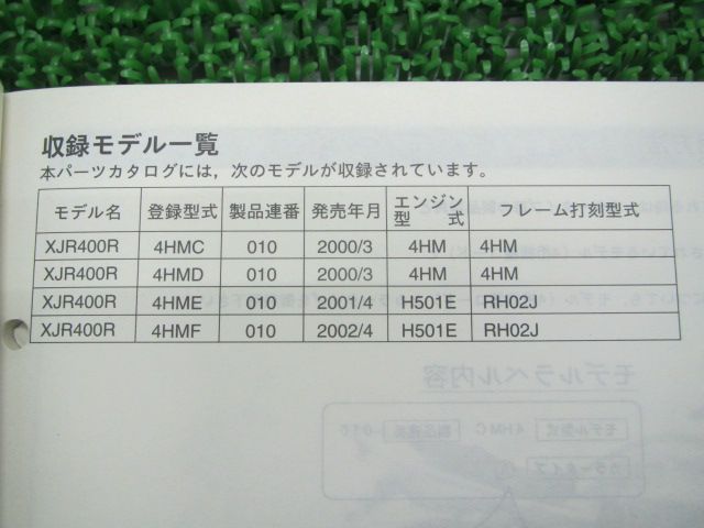 ヤマハ 正規 バイク 整備書 XJR400R パーツリスト 正規 1版 RH02J 4HMH