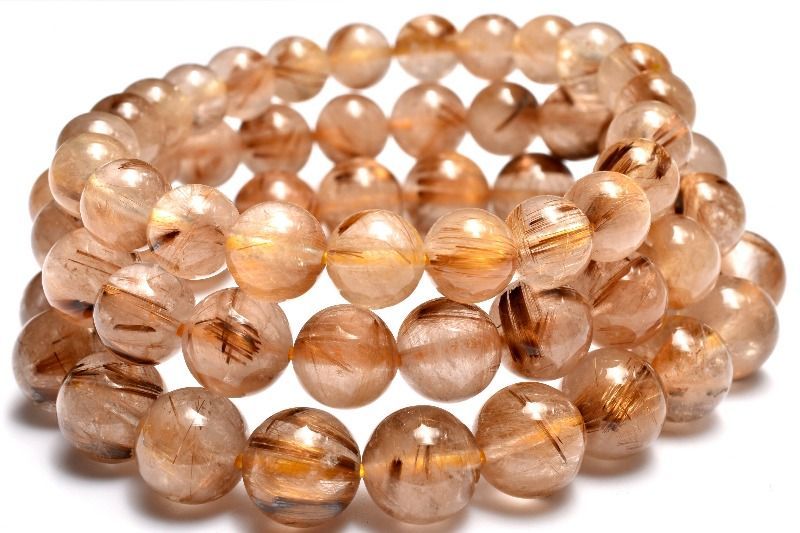 虎色の密集針 タイガータイチンルチルクォーツ 10mm ブレスレット 1個