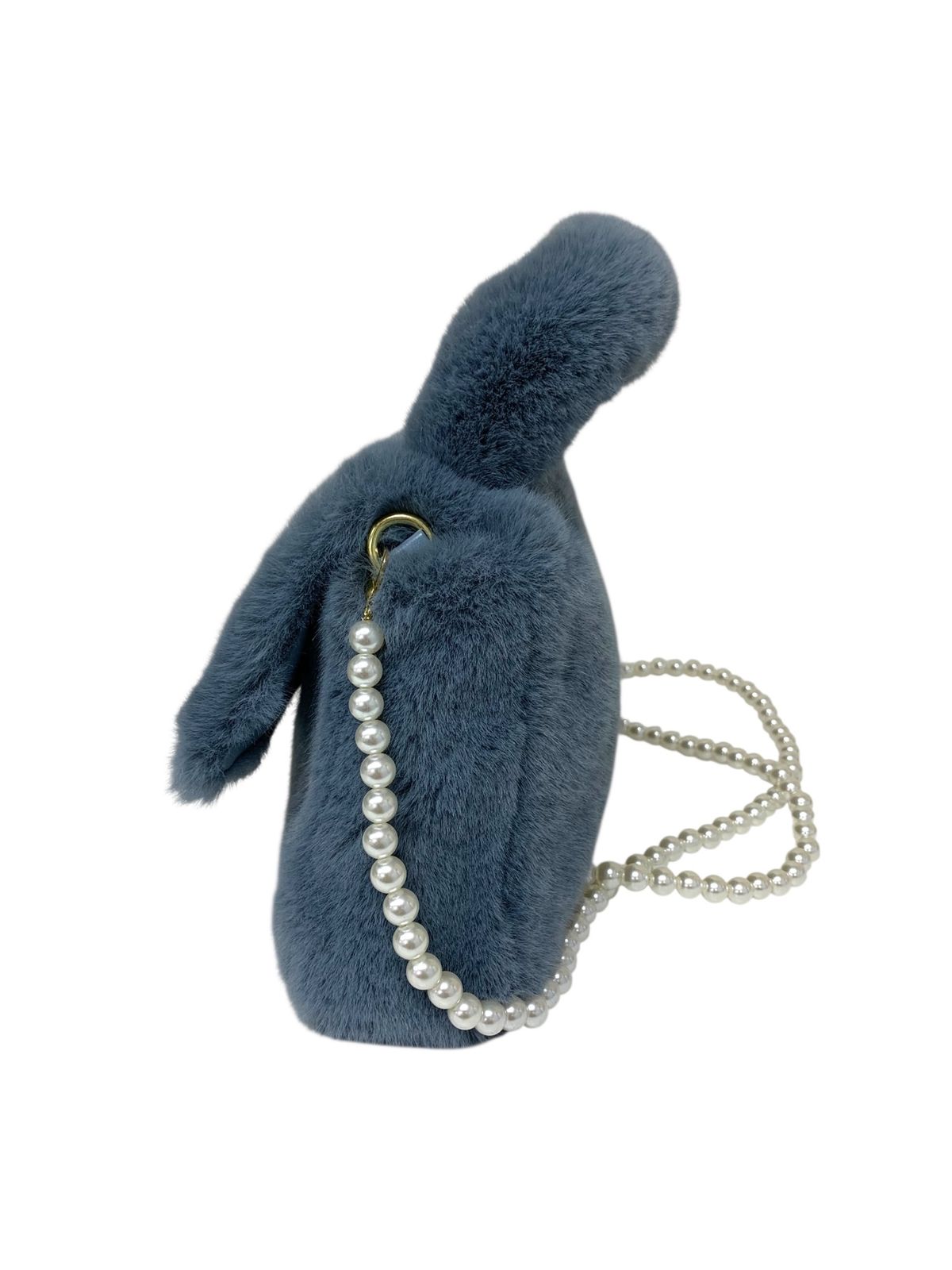 エムズグレイシー パールショルダー付きフェイクファーバッグ 494538 ブルー ITKIYFM1RL5O
