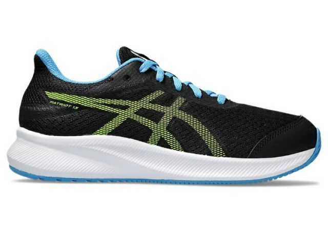 asics アシックス PATRIOT 13 GS BLACK/ELECTRIC LIME 21.5 1014A267 9 | 靴 くつ スニーカー キッズ 子ども 日常履き 運動靴 ローカット ランニングシューズ 柔らか クッション性 通気性 優れたフィット