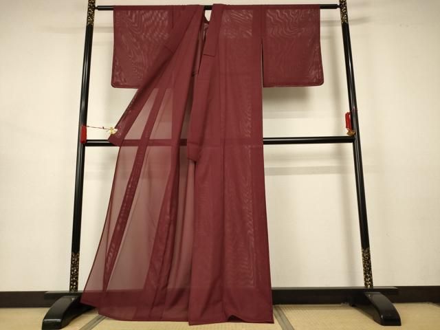 平和屋着物*夏物 色無地 絽 葡萄茶色 洗える着物 AABB2486jd WWW_OLIVIERBERNSTEIN_COM