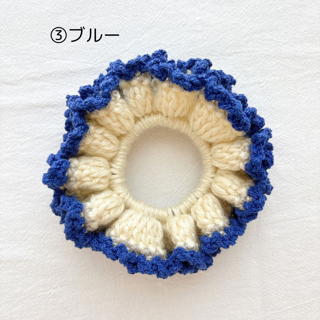 シュシュ 手編みシュシュ ニットシュシュ ヘアアクセサリー