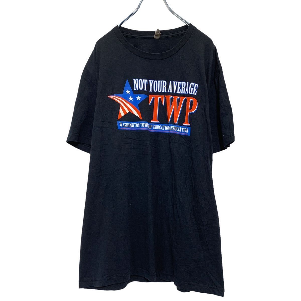 半袖 プリント Tシャツ XL ブラック 黒 アメリカ TWP 古着卸 アメリカ