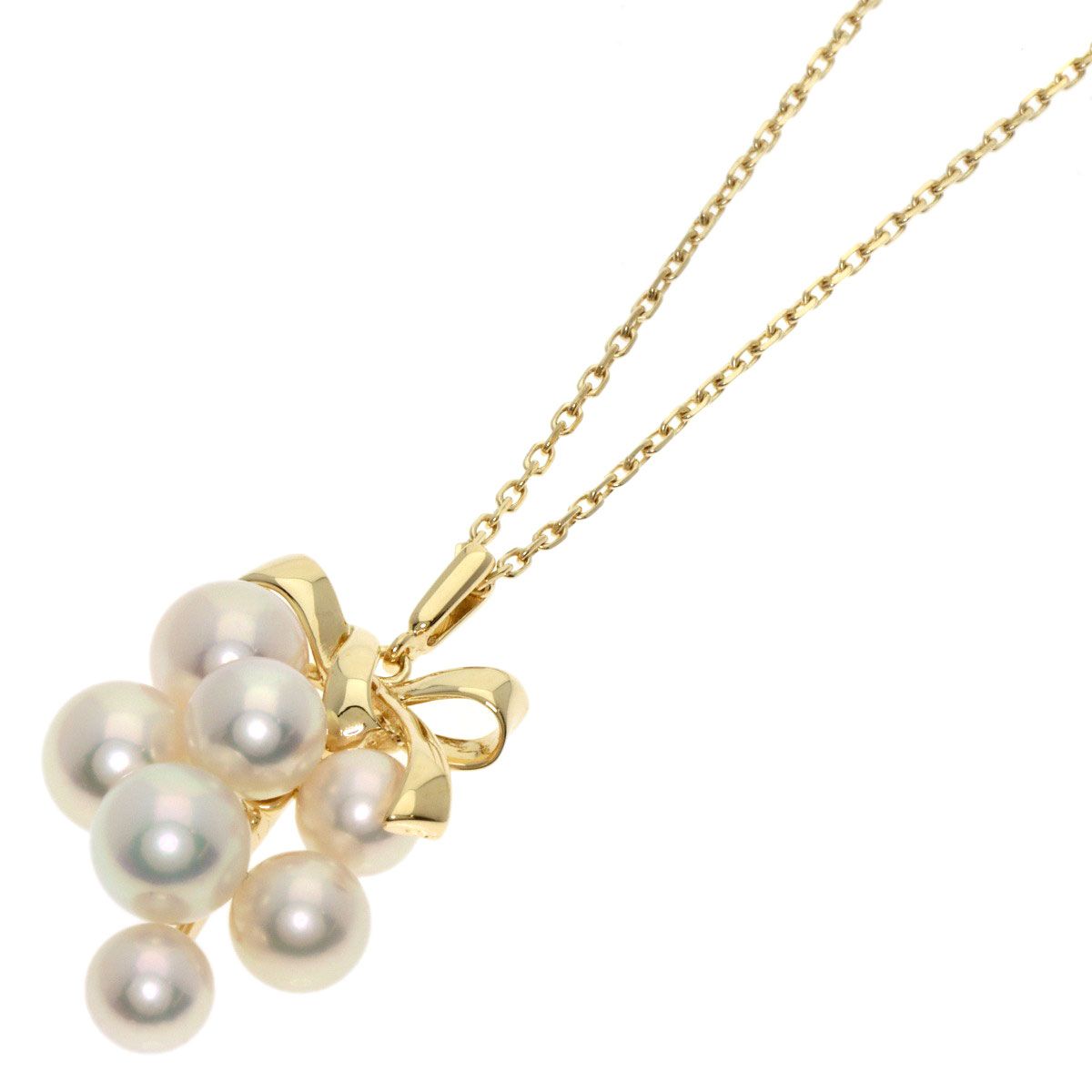 MIKIMOTO ミキモト　リボンモチーフ パール付きK18 ネックレス MIKIMOTO ミキモト リボンモチーフ パール付きK18 ネックレス
