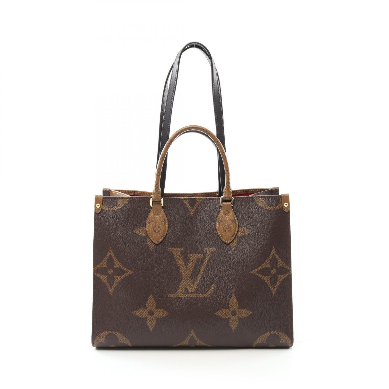 ルイ ヴィトン LOUIS VUITTON トートバッグ オンザゴーMM モノグラムジャイアント リバース M45321 PVCコーティングキャンバス レザー オンザゴーMM レディース Used A