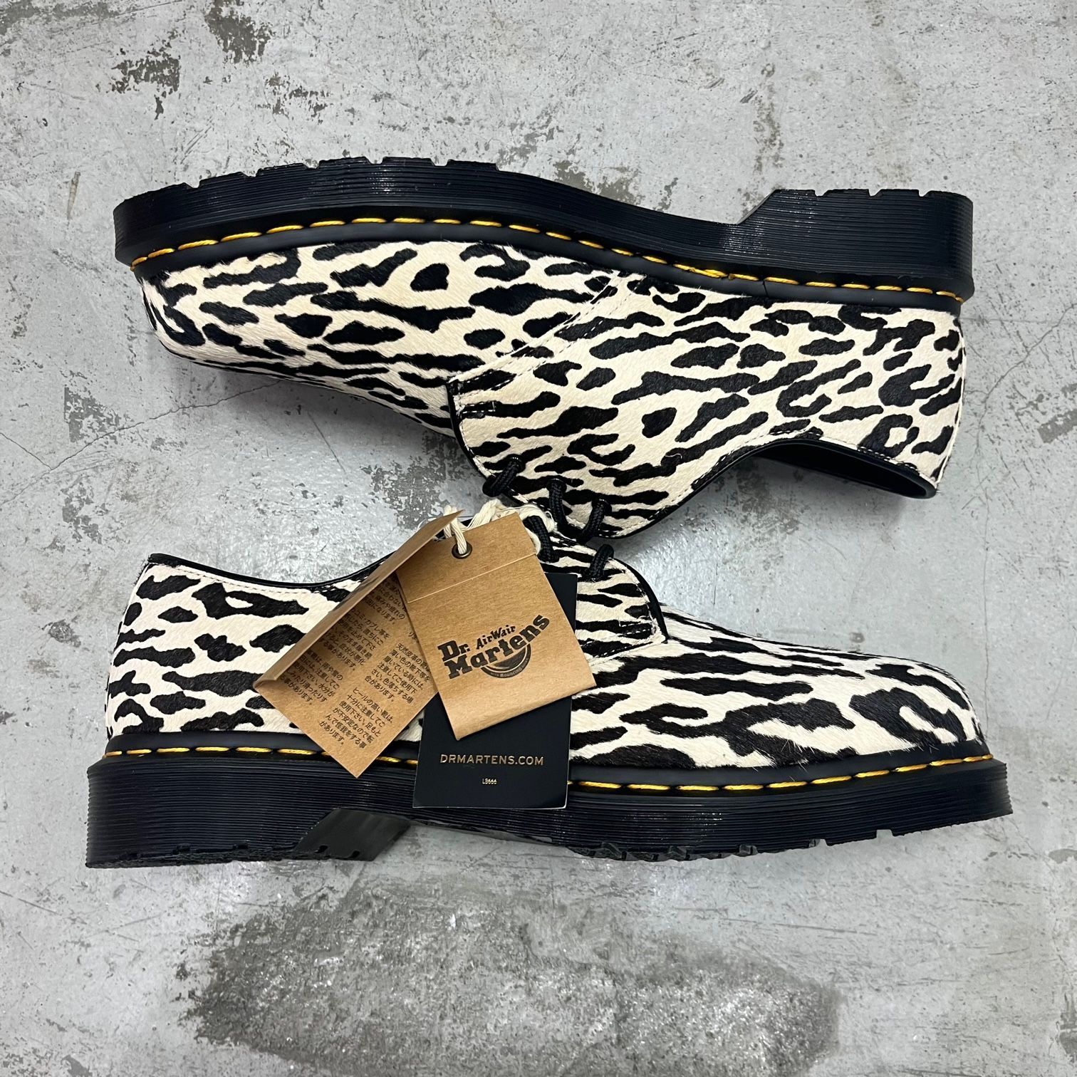新品 WACKO MARIA Dr.Martens LEOPARD 3EYE Hair On Oxford Shoes 