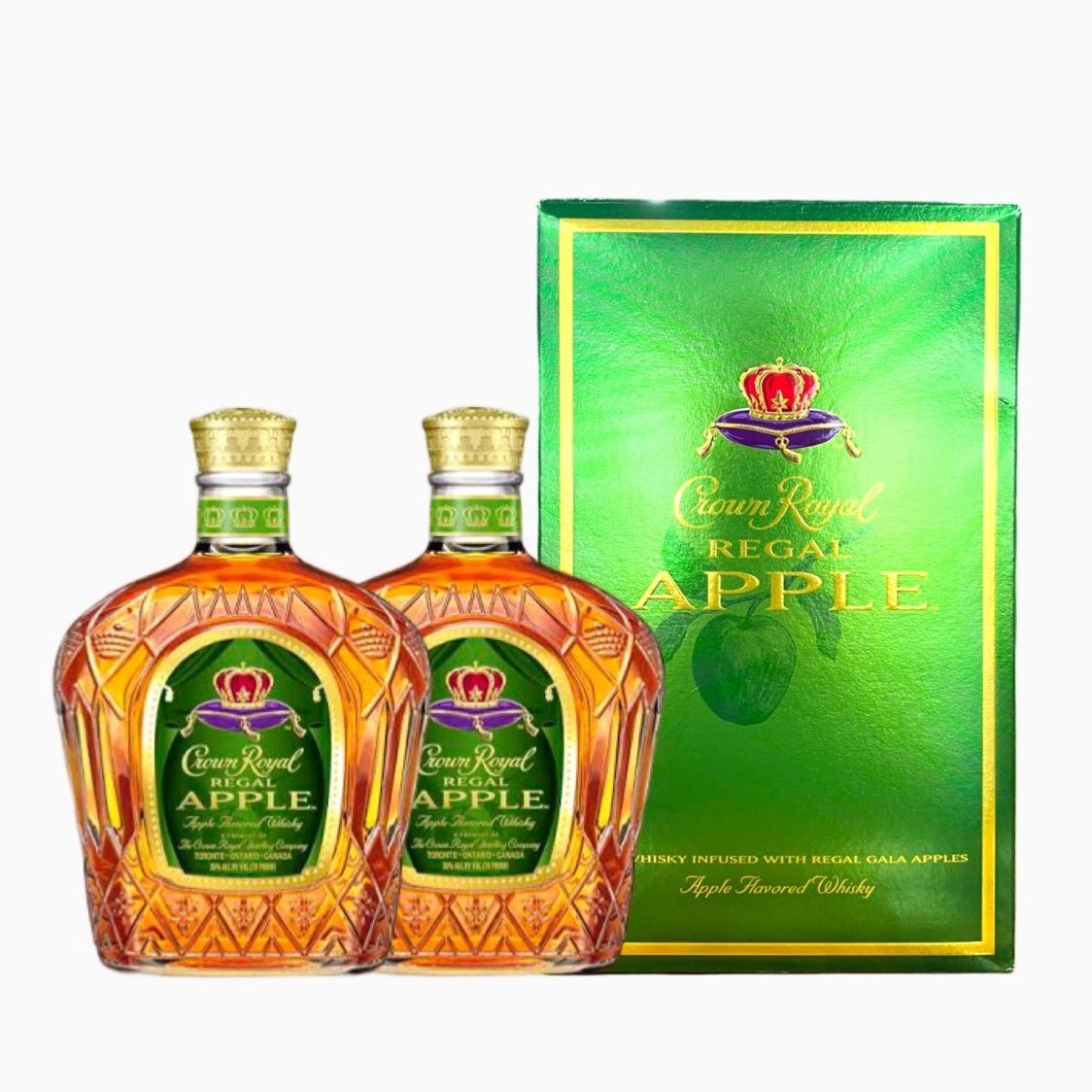 クラウンローヤル　リーガルアップル　35度　1000ml  2本（箱付、巾着袋付き）