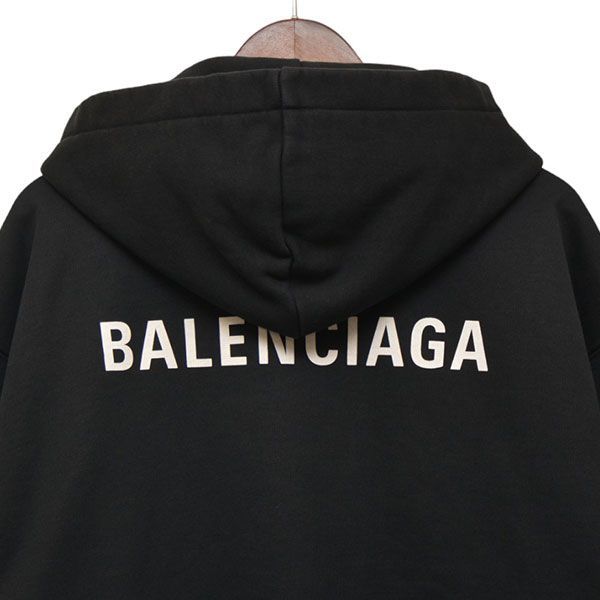 10/11値下げ】 BALENCIAGA バレンシアガ Black Logo Medium Fit Hoodie ロゴプリントプルオーバーパーカー  600583 8054000172894 - メルカリ