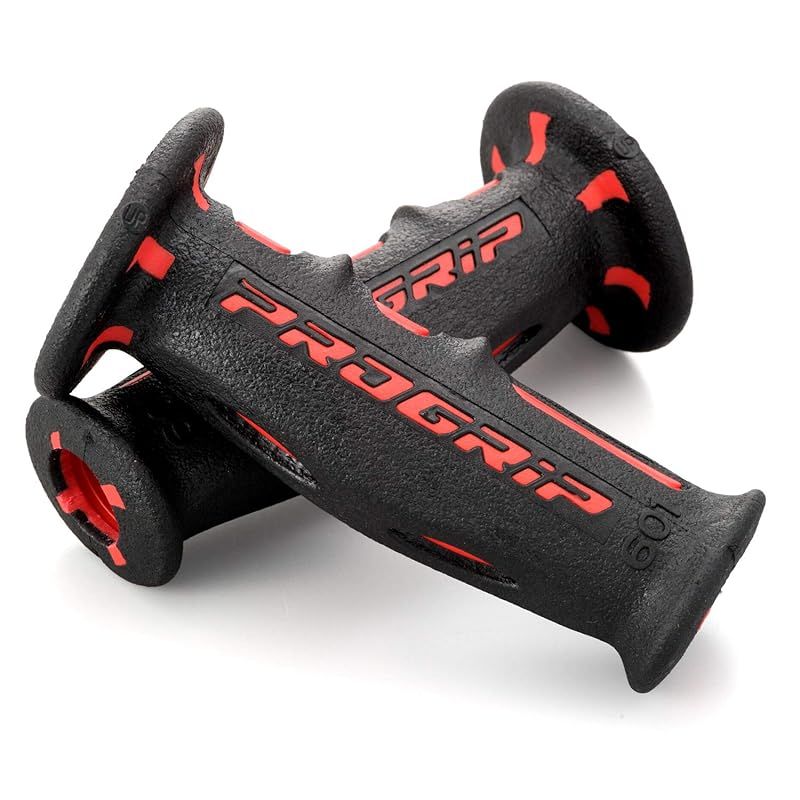 デイトナ(Daytona) PROGRIP(プログリップ) バイク用 グリップ ハンドル径φ22.2用 120mm 耐振ゲル エンド貫通 601タイプ レッド 0