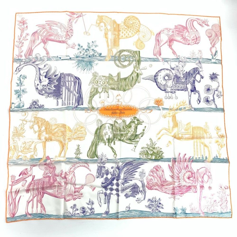 美品 HERMES エルメス カレ90 Della Cavalleria Favolosa デッラ 美品 HERMES エルメス カレ90 Della Cavalleria Favolosa デッラ