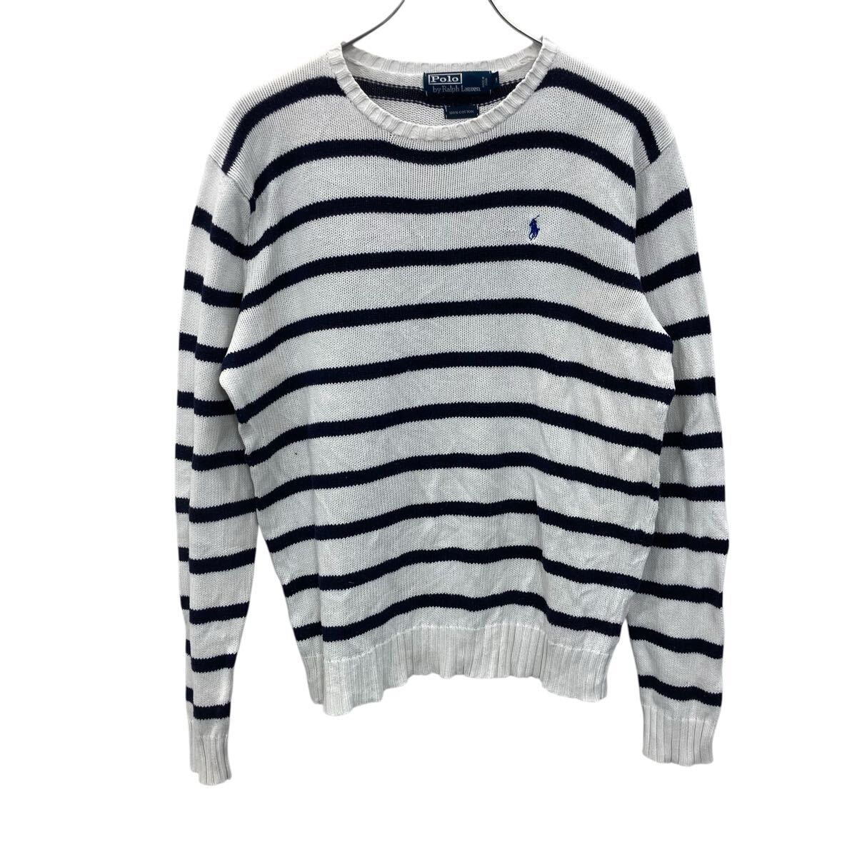 POLO RALPH LAUREN コットンニット セーター M ホワイト ポロラルフ 
