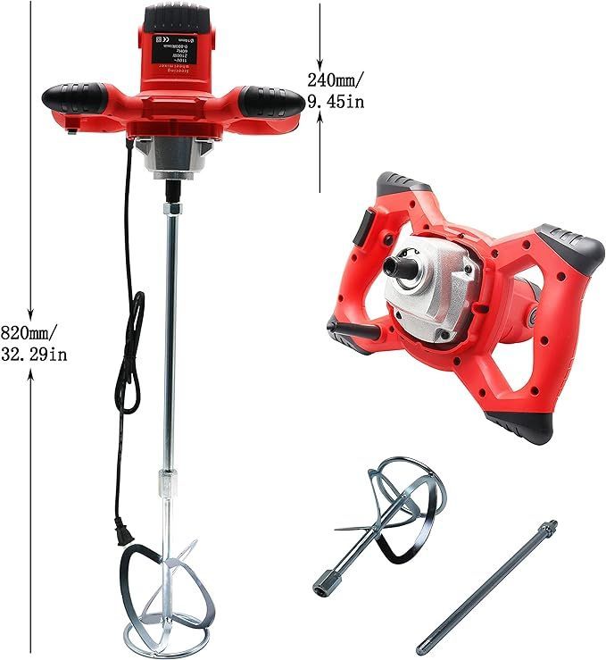 攪拌機 かく コンクリート ミキサー 電気セメントミキサー 6速調整可能 2100Wハイパワーモーター 操作簡単 取り付け簡単 セメントミキサー  ペイントミキサー エア作動撹拌機 溶液・塗料・ペンキ・モルタル・セメント 工業用 モルタルパド - メルカリ