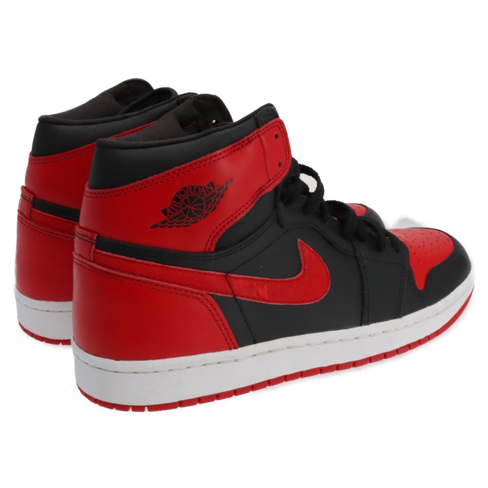 NIKE ナイキ 【鑑賞用 2001年製復刻】 AIR JORDAN 1 RETRO HIGH BRED エアジョーダン1レトロ ブレッド ハイカットスニーカーブラック/レッド US10/28.0cm 136066-061 NIKE (ナイキ) 【鑑賞用 2001年製復刻】 AIR JORDAN 1 RETRO HIGH BRED