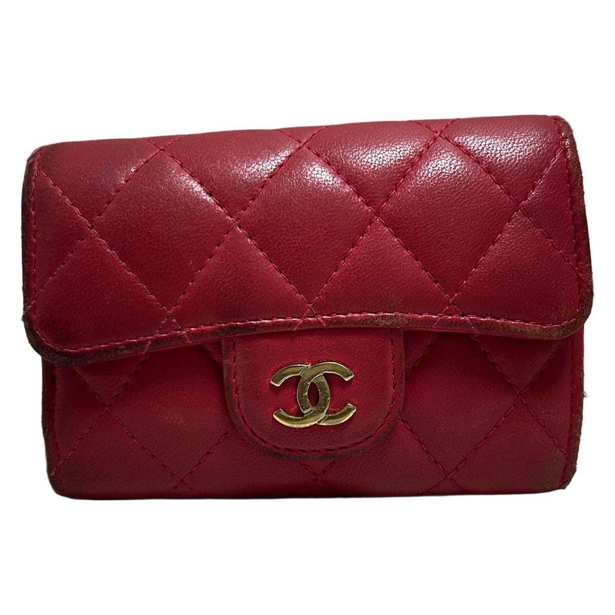 CHANEL シャネル キーケース マトラッセ ピンク 4連フック ラムスキン