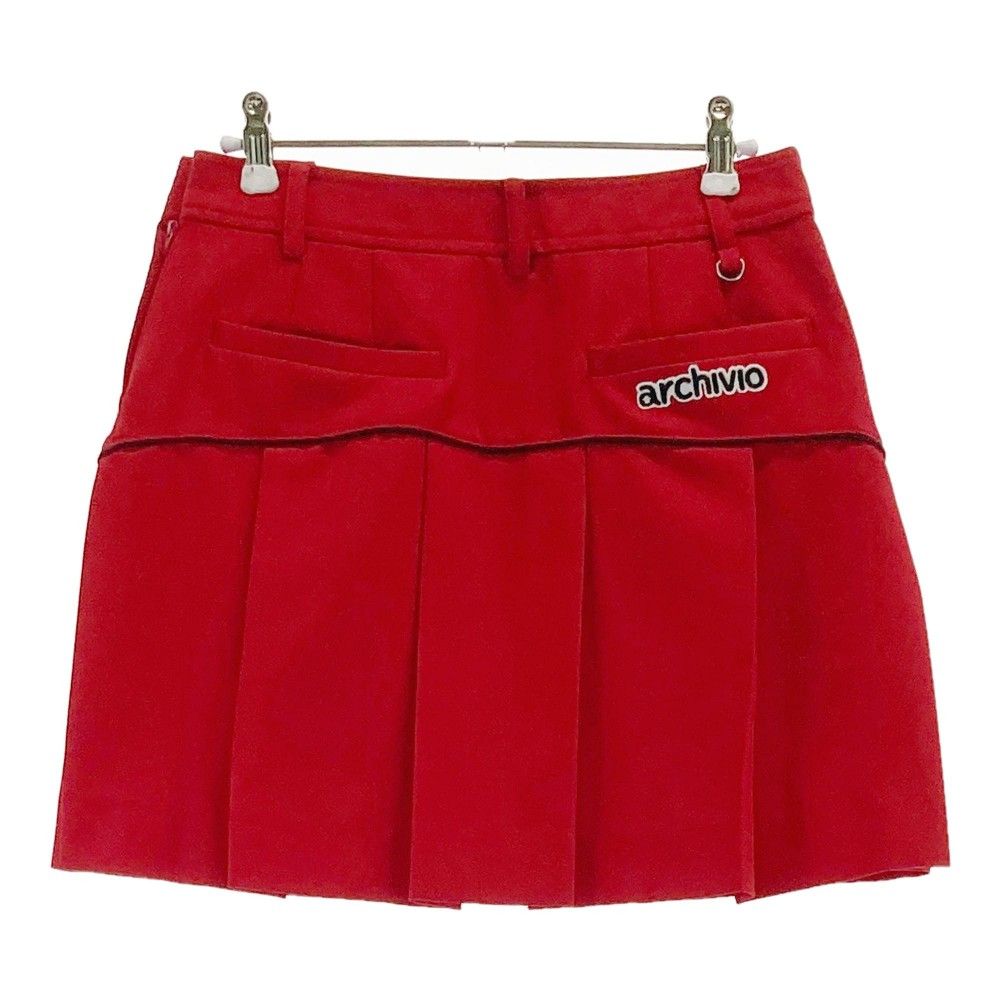 サイズ：38 ARCHIVIO アルチビオ  裏地付プリーツスカート  レッド系 [240101426125] ゴルフウェア レディース ストスト サイズ：38 ARCHIVIO アルチビオ 裏地付プリーツスカート レッド
