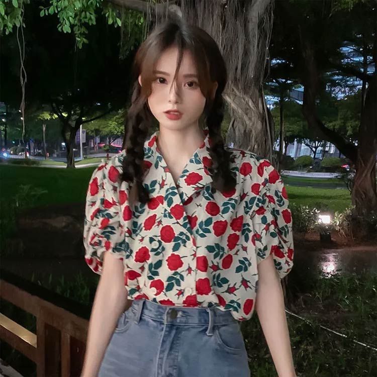 アロハシャツ 花柄 トップス 柄シャツ 半袖 レディース シャツブラウス 白 黒 羽織りもの 夏 レトロ 韓国ファッション 大人可愛い リゾート 20代 30代 アロハシャツ 花柄 トップス 柄シャツ 半袖 レディース シャツ