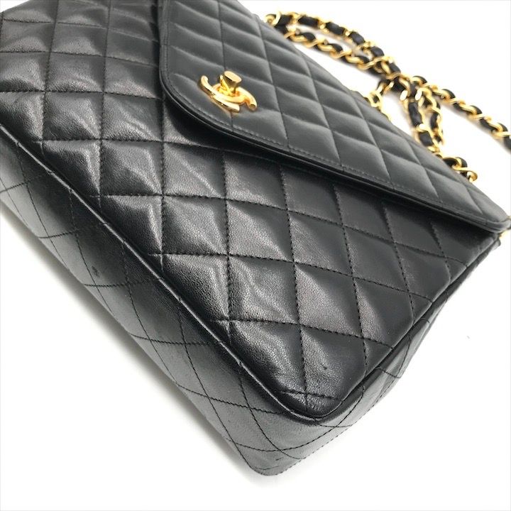 【美品】 シャネル　マトラッセ　ビジネスバッグ　ラムスキン　ターンロック　黒 良品 CHANEL シャネル ココマーク マトラッセ ラムスキン ターン