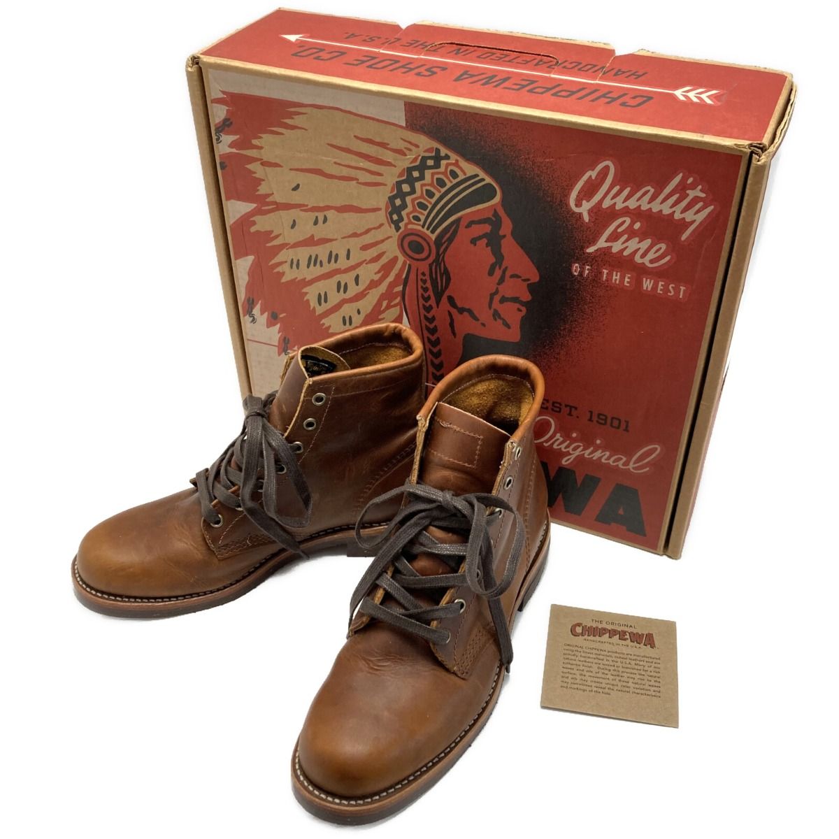 CHIPPEWA チペワ ワークブーツ 1901M26 ブラウン サイズ 26.0 US8D メンズ 箱付き