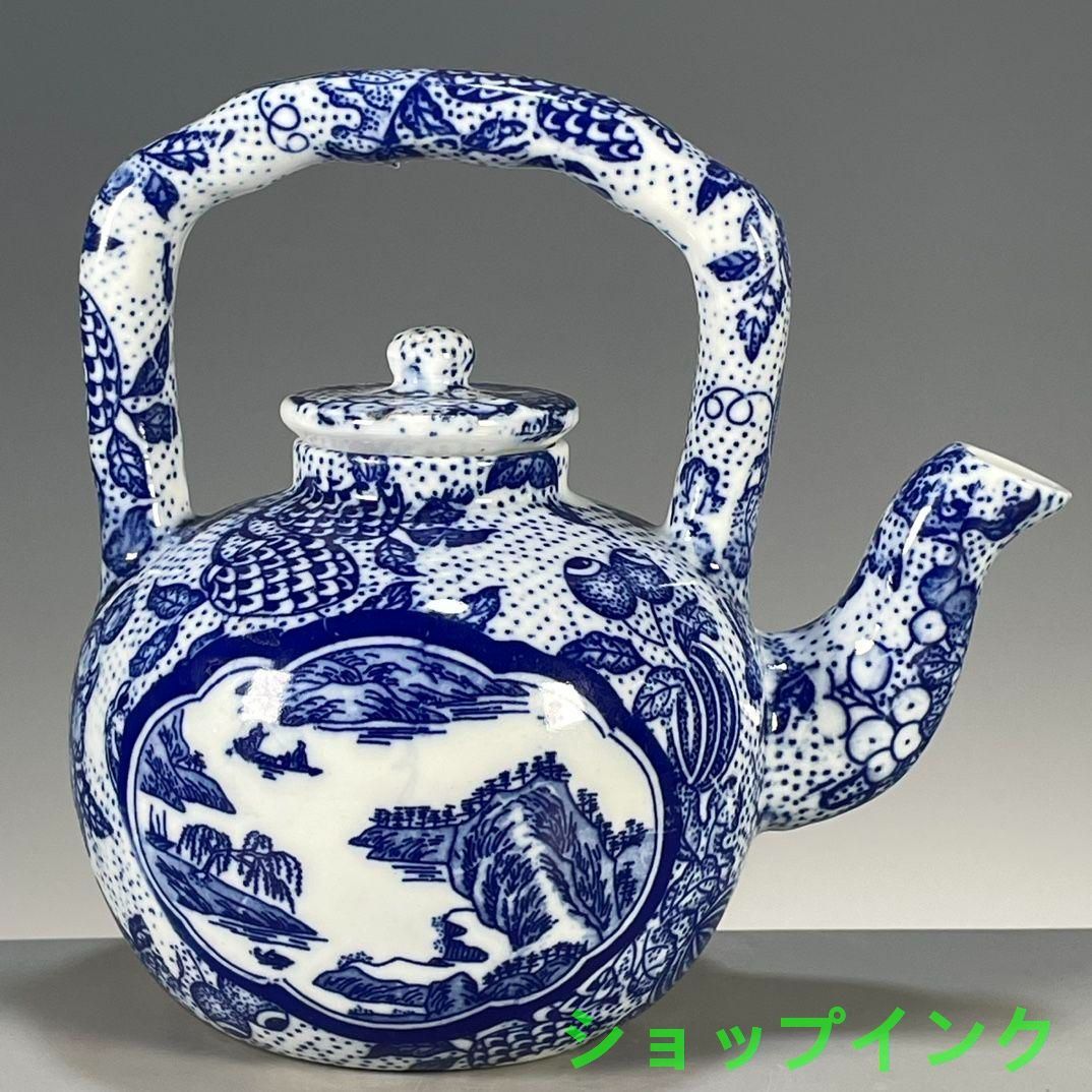 彩花鳥提梁壺 茶壺 茶道具 茶器 工芸品 美術品 置物 彩花鳥提梁壺 茶壺 茶道具 茶器 工芸品 美術品 置物