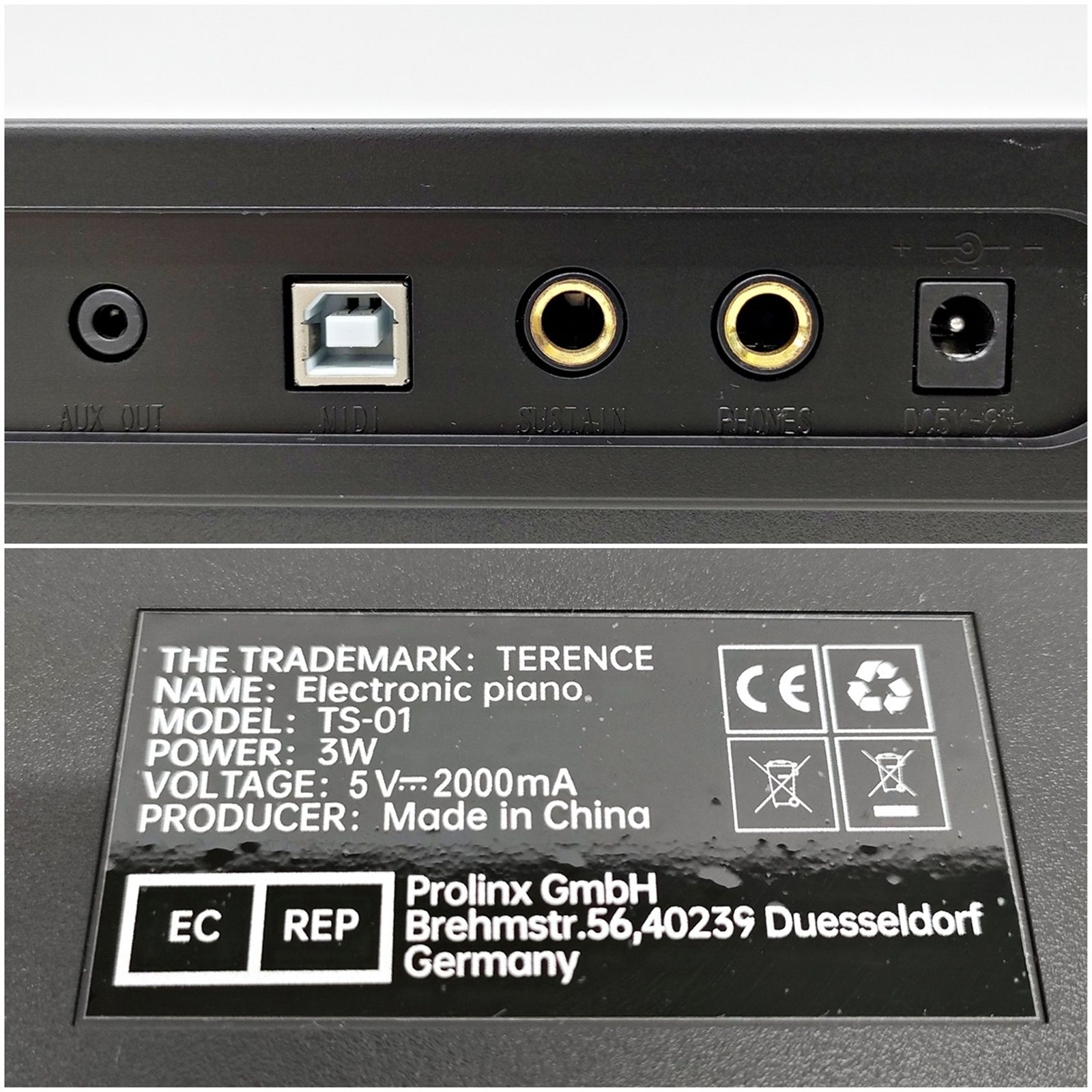 TERENCE TS-01 61鍵 電子ピアノ 充電式 軽量 140種類の音声 128種類の