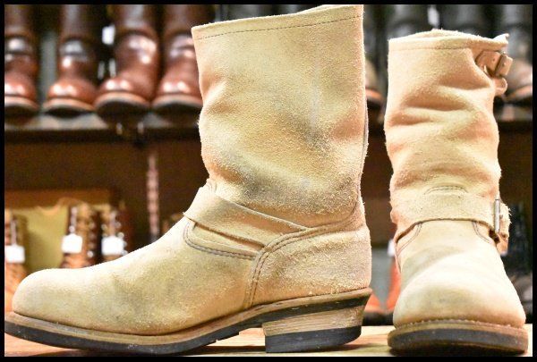9D 08年 レッドウィング 8268 スエード エンジニア ホーソーンアビレーンラフアウト スチールトゥ ブーツ redwing HOPESMORE FI499